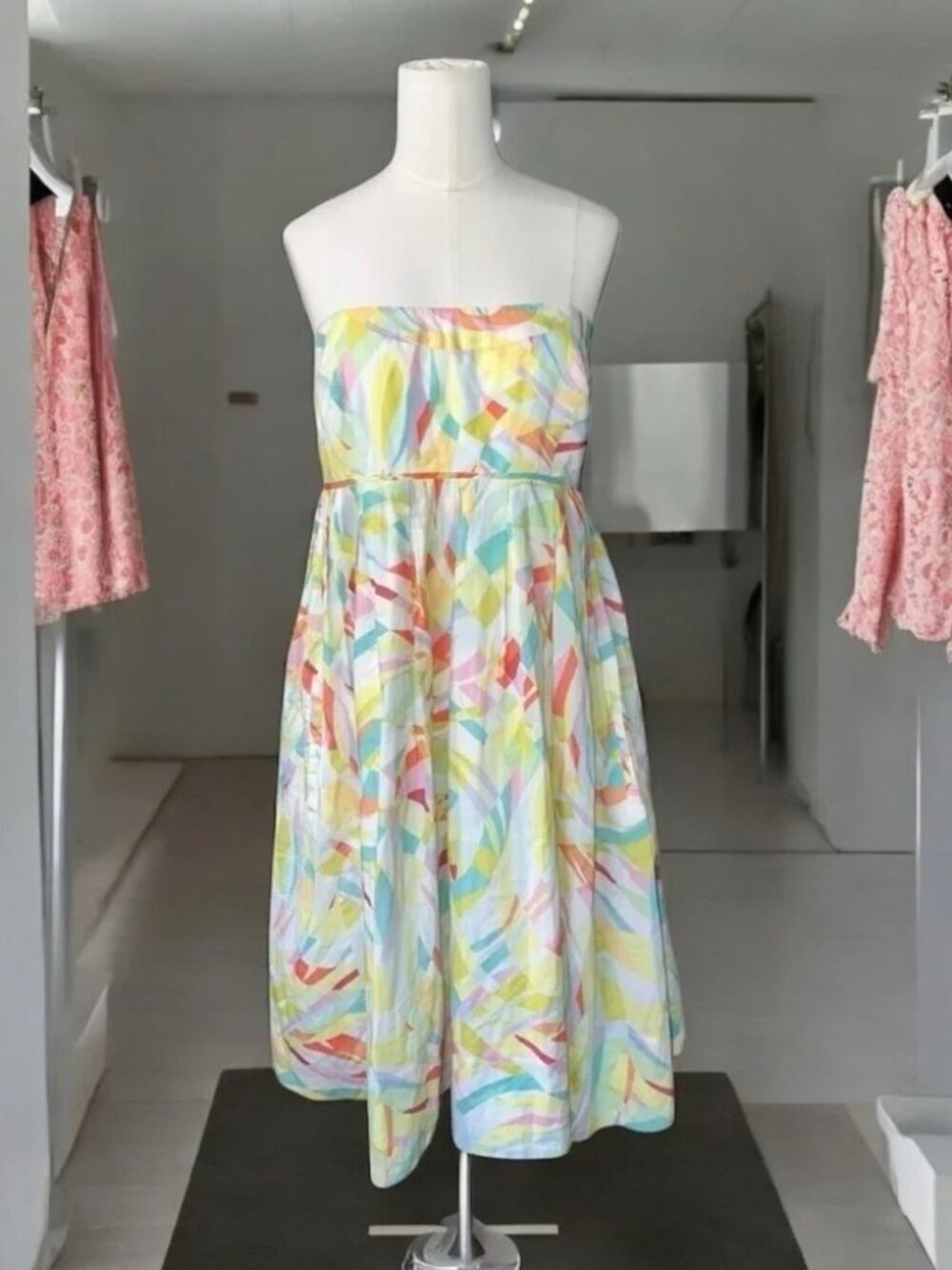 MAEVE BY Anthroologie Santa Luzia Kaleidoscope Sea Glass Strapless Dress sz 8